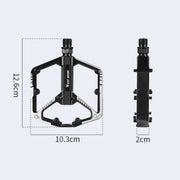 WEST BIKING Bicycle Aluminum Alloy Chromium Molybdenum Steel Axle Pedal(Black)