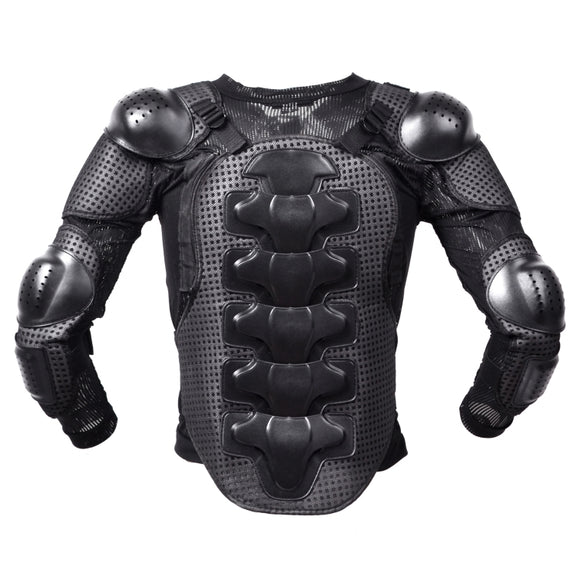 GHOST RACING F060 Motorcycle Armor Suit Riding Protective Gear Chest Protector Elbow Pad Fall Protection Suit, Size: XXL(Black)