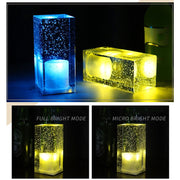 Square Colorful LED Crystal Lamp Bar Atmosphere Decorative Light (Purple Light)