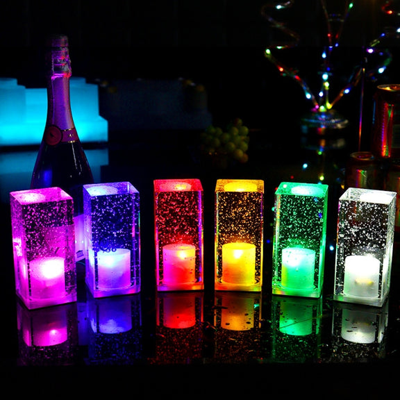 Square Colorful LED Crystal Lamp Bar Atmosphere Decorative Light (Purple Light)