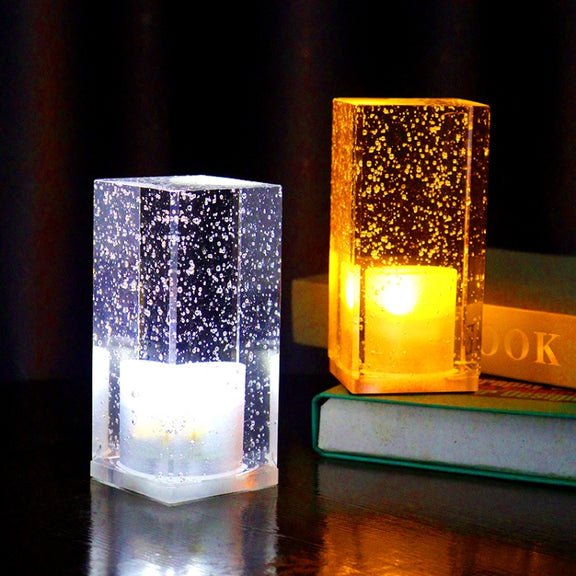 Square Colorful LED Crystal Lamp Bar Atmosphere Decorative Light (Purple Light)