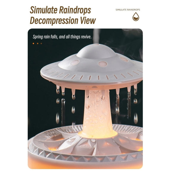 UFO Water Drop Aromatherapy Humidifier Desktop Remote Control Diffuser, Plug: AU Plug(Black)