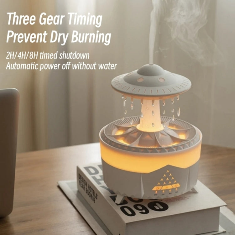 UFO Water Drop Aromatherapy Humidifier Desktop Remote Control Diffuser, Plug: US Plug(White)