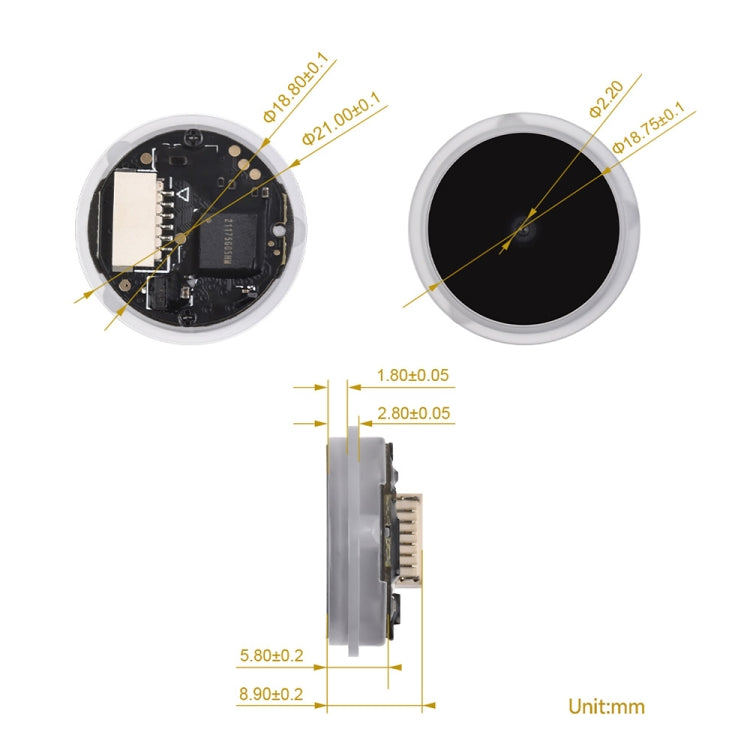 Waveshare 25515 Round 2D Codes Scanner Module Barcode/QR Code Reader, With LED Indicator