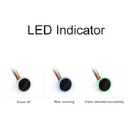 Waveshare 25515 Round 2D Codes Scanner Module Barcode/QR Code Reader, With LED Indicator