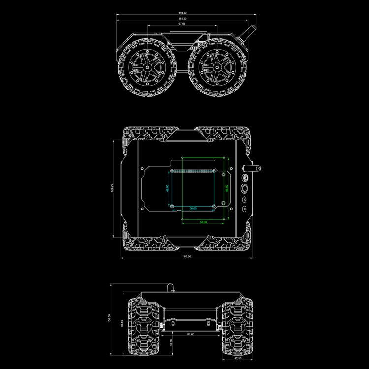 Waveshare WAVE ROVER Flexible Expandable 4WD Mobile Robot Chassis, Onboard ESP32 Module(UK Plug)