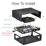 Waveshare 25311 Metal Case For VisionFive2 Board, With Cooling Fan