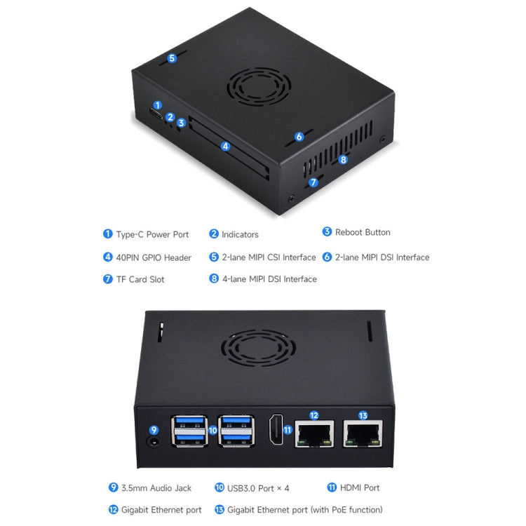 Waveshare 25311 Metal Case For VisionFive2 Board, With Cooling Fan