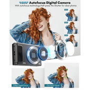 DC308 2.8-Inch 4K HD Front And Rear Dual-Camera 16X Zoom Digital Camera EU Plug(Black)