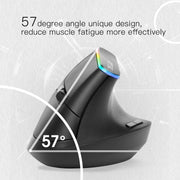 DELUX M618DB 6-Keys 1600 DPI RGB Vertical Wireless Bluetooth Dual-Mode Mouse(Lithium Bluetooth Version)