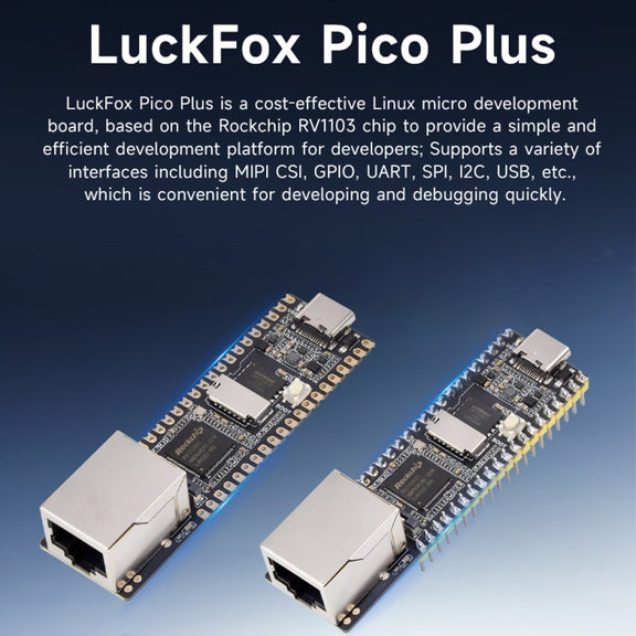Waveshare LuckFox Pico Plus RV1103 Linux Micro Development Board, With Ethernet Port with Header