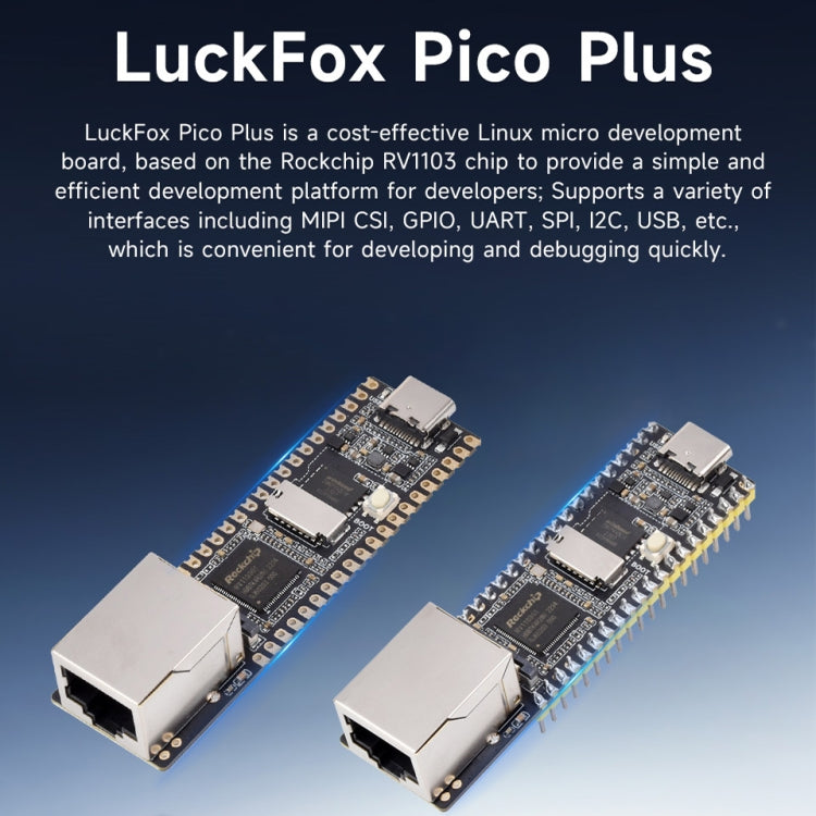 Waveshare LuckFox Pico Plus RV1103 Linux Micro Development Board, With Ethernet Port with Header