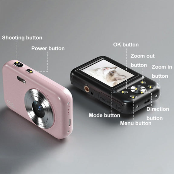 DC406L 2.4-Inch 1080P Mini HD 16X Zoom Digital Camera Home Children Camera AU Plug(Black)