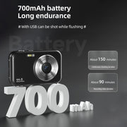 DC406L 2.4-Inch 1080P Mini HD 16X Zoom Digital Camera Home Children Camera UK Plug(Black)