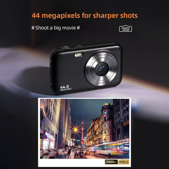DC406L 2.4-Inch 1080P Mini HD 16X Zoom Digital Camera Home Children Camera UK Plug(Black)