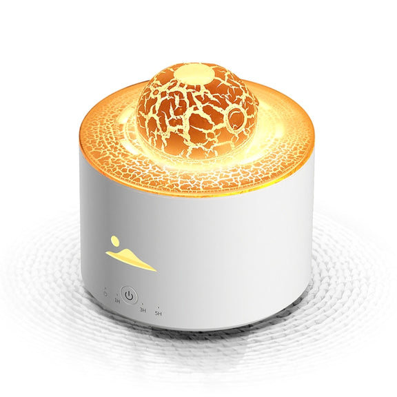 HX-130 Colorful Night Light Planet Desktop Flame Aromatherapy Humidifier, Spec: UK Plug(White)
