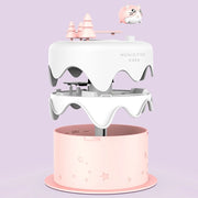 M328 Battery Type Mini Desktop Night Light Cartoon Cake Silent Spray Humidifier(White)