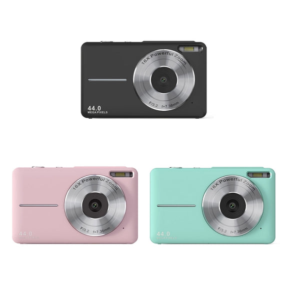 DC403L-AF 2.4-Inch 16X Zoom HD Digital Camera Mini Children Photography Camera EU Plug(Black)