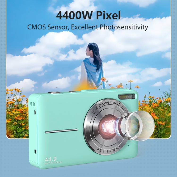 DC403L-AF 2.4-Inch 16X Zoom HD Digital Camera Mini Children Photography Camera EU Plug(Black)