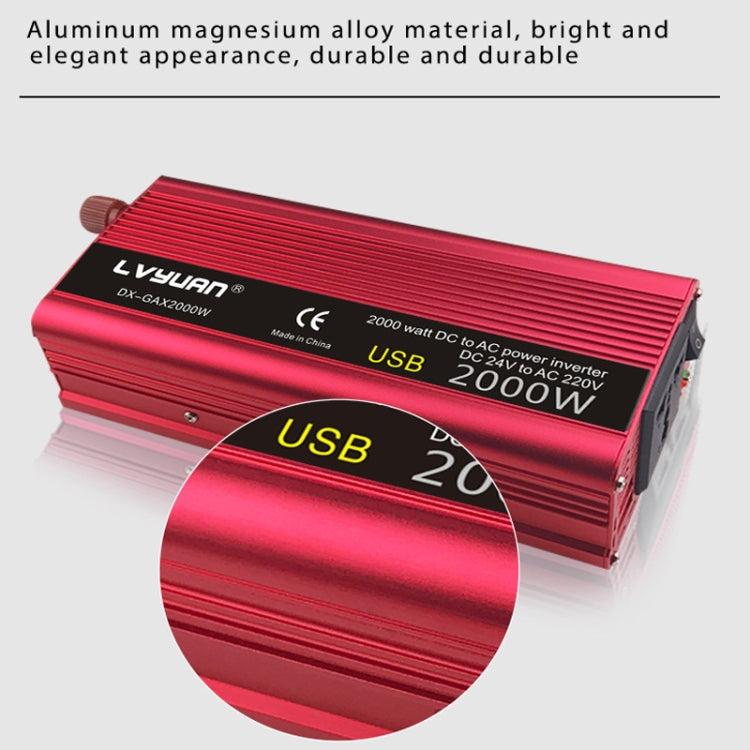 LVYUAN Car Inverter Dual USB Power Converter, Specification: 24V to 220V 1500W