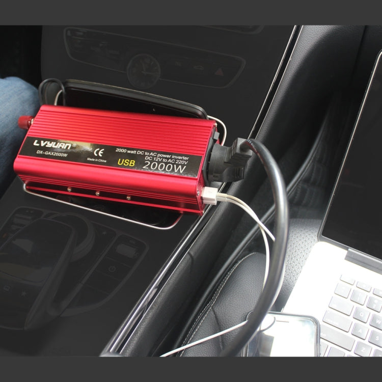 LVYUAN Car Inverter Dual USB Power Converter, Specification: 12V to 110V 1500W US Plug
