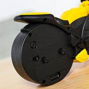 Motorcycle Alarm Clock Ornaments Creative Child Gift Clock(Yellow Motorcycle Racing)