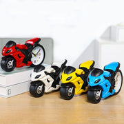 Motorcycle Alarm Clock Ornaments Creative Child Gift Clock(Red Motorcycle Racing)