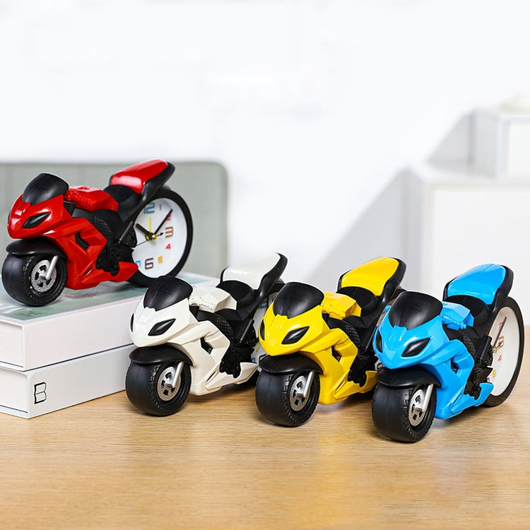 Motorcycle Alarm Clock Ornaments Creative Child Gift Clock(Yellow Motorcycle Racing)