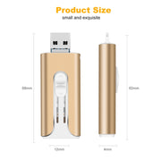 64GB Micro USB + 8 Pin + USB 2.0 3 in 1 Mobile Phone Computer U-Disk(Gold)
