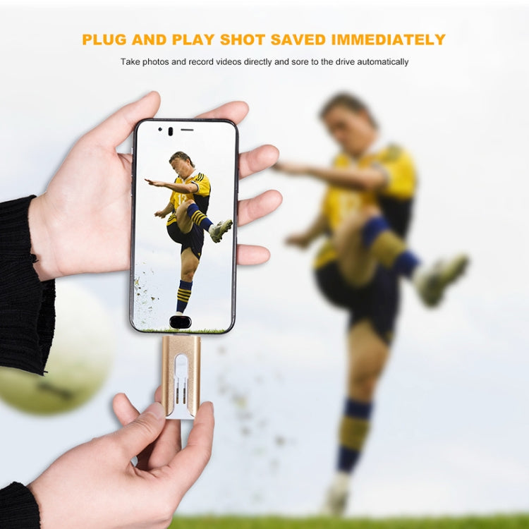 64GB Micro USB + 8 Pin + USB 2.0 3 in 1 Mobile Phone Computer U-Disk(Gold)