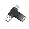 16 GB USB 3.0 + 8 Pin + USB-C / Type-C 3 in 1 Phone Computer Metal Rotatable U-Disk(Black) - free shipping - PMC TechLife - Order now!