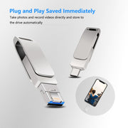 16 GB USB 3.0 + 8 Pin + USB-C / Type-C 3 in 1 Phone Computer Metal Rotatable U-Disk(Black)