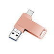 32GB USB 3.0 + 8 Pin + USB-C / Type-C 3 in 1 Phone Computer Metal Rotatable U-Disk(Pink) - U Disk & Card Reader by PMC TechLife | Online Shopping South Africa | PMC TechLife | Buy Now Pay Later Mobicred