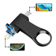 32GB USB 3.0 + 8 Pin + USB-C / Type-C 3 in 1 Mobile Computer Metal U-Disk(Silver)