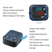 12-24V Motorcycle Modified Electronic Meter Voltage Temperature Table With USB Car Charger(Blue Red)