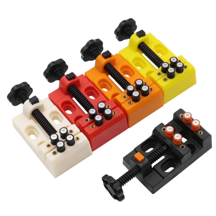 Eight-Hole Mini Flat Bench Vise Bodhi Beads Walnut Fixture(Orange)
