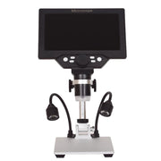 G1200D 7 Inch LCD Screen 1200X Portable Electronic Digital Desktop Stand Microscope(UK Plug Without Battery)