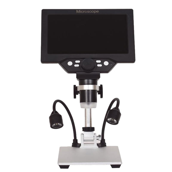 G1200D 7 Inch LCD Screen 1200X Portable Electronic Digital Desktop Stand Microscope(UK Plug Without Battery)
