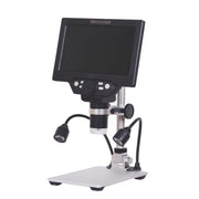 G1200D 7 Inch LCD Screen 1200X Portable Electronic Digital Desktop Stand Microscope(UK Plug Without Battery)