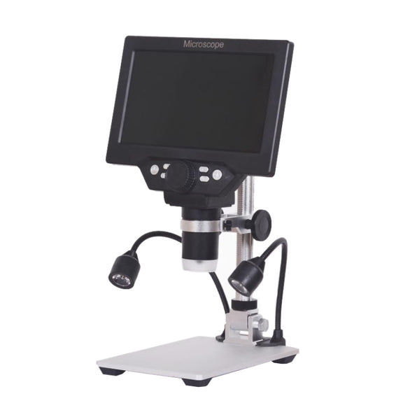 G1200D 7 Inch LCD Screen 1200X Portable Electronic Digital Desktop Stand Microscope(UK Plug Without Battery)