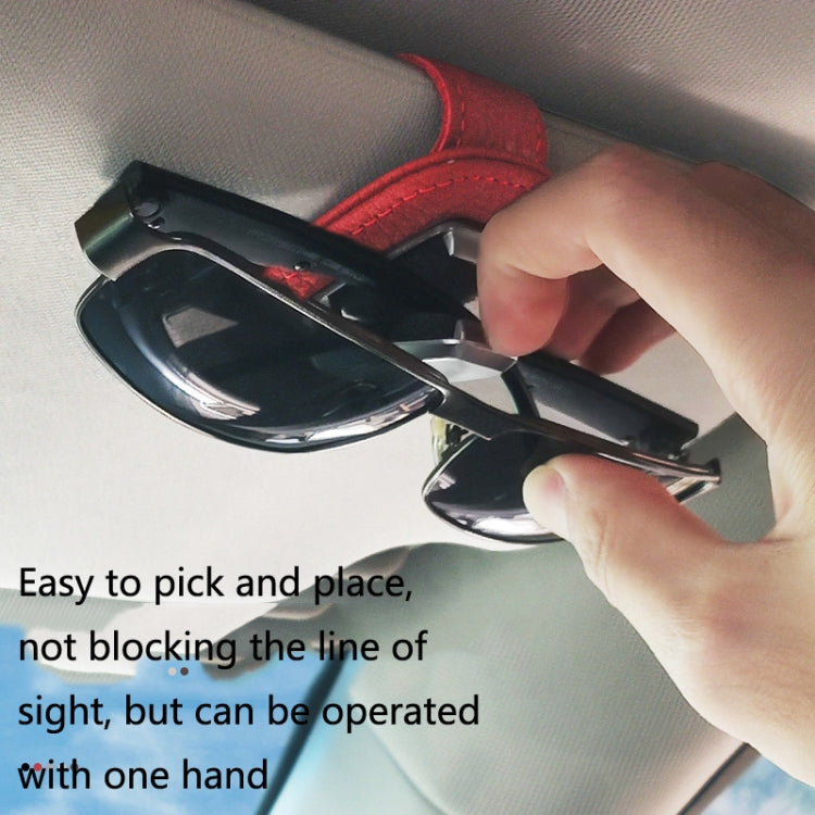 529 Car Sun Visor Glasses Clip Sunglasses Holder(Red)