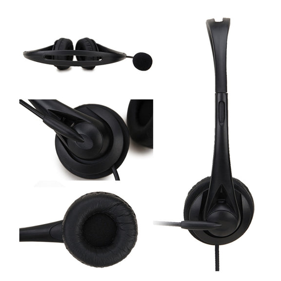 SOYTO SY490 Teaching Office Network Class Student Education Computer Headset, Style: Double Ear Black Separation USB