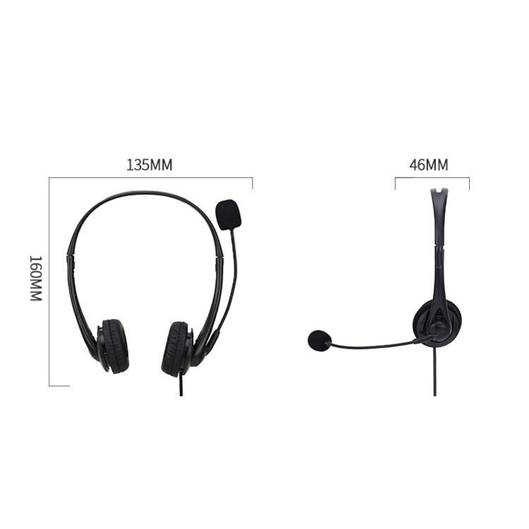 SOYTO SY490 Teaching Office Network Class Student Education Computer Headset, Style: Double Ear Black Separation USB