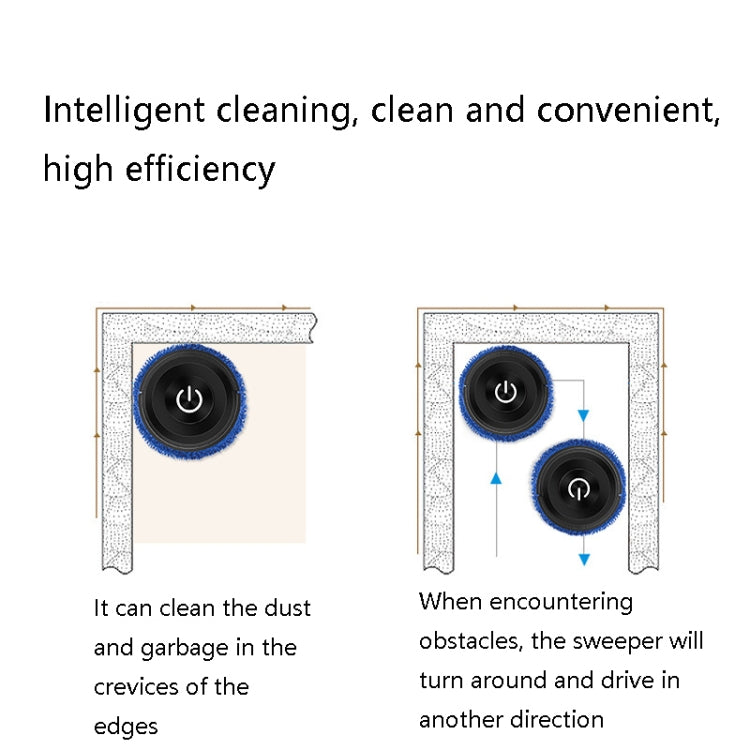 K777 Automatic Smart Sweeping Machine Dry Wet Two-Purpose Mopping Machine Imitation Artificial Rubber(Piano Black)