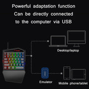 T-WOLF Mobile Gaming One-Handed Keyboard，Specification： TF-900 Set