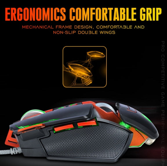 T-WOLF V9 8 Keys 3200 DPI Gaming Macro Definition Mechanical Wired Mouse(Silver)