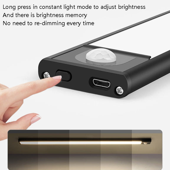 Intelligent Automatic Human Body Induction Wireless LED Lamp 20cm(Black + Warm Light)