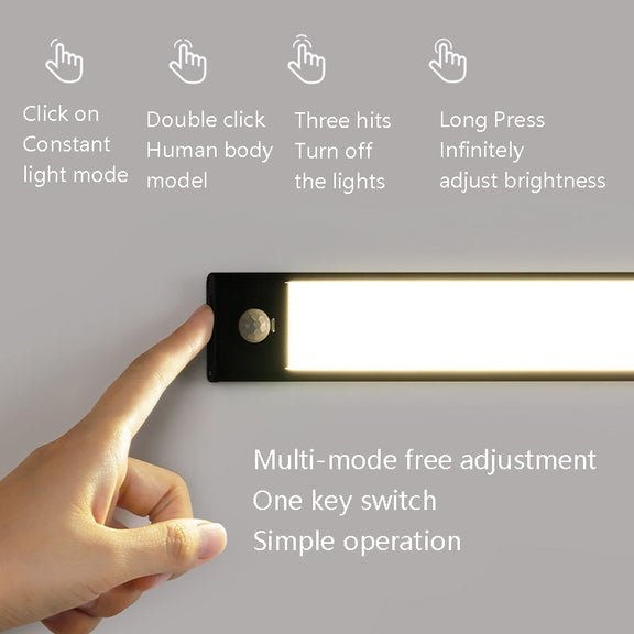 Intelligent Automatic Human Body Induction Wireless LED Lamp 20cm(Black + Warm Light)