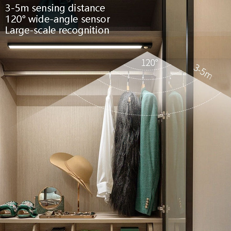 Intelligent Automatic Human Body Induction Wireless LED Lamp 20cm(Black + Warm Light)