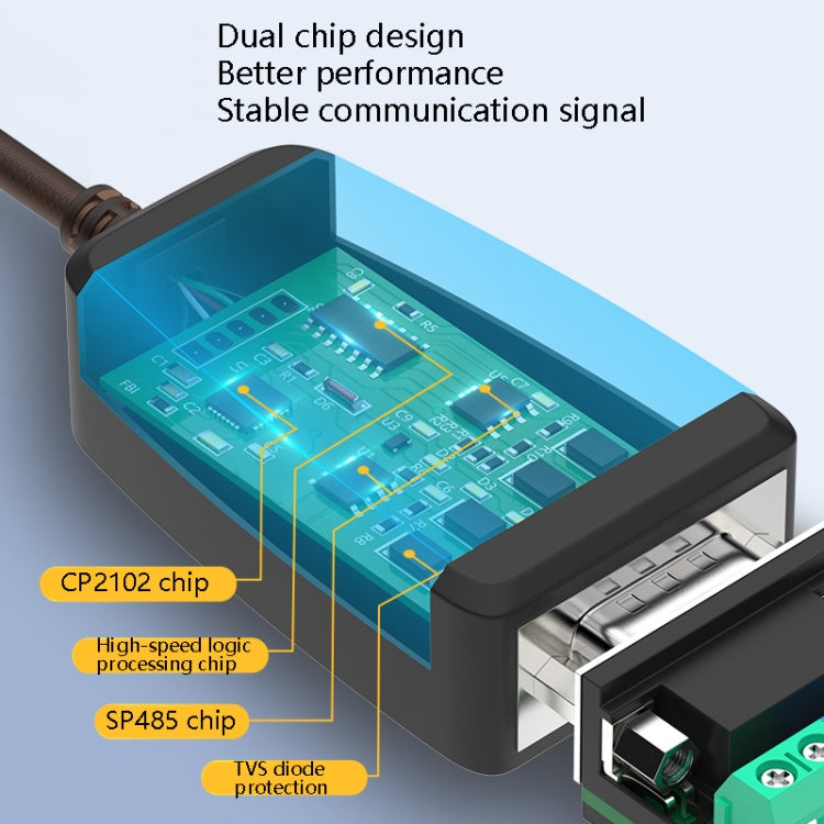 DTECH DT-5019 USB to RS485 / RS422 Conversion Cable, FT232 Chip, Length: 0.5m